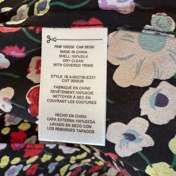 Equipment Floral Silk Blouse / Black/Multi / Size Small - Picture 4 of 4